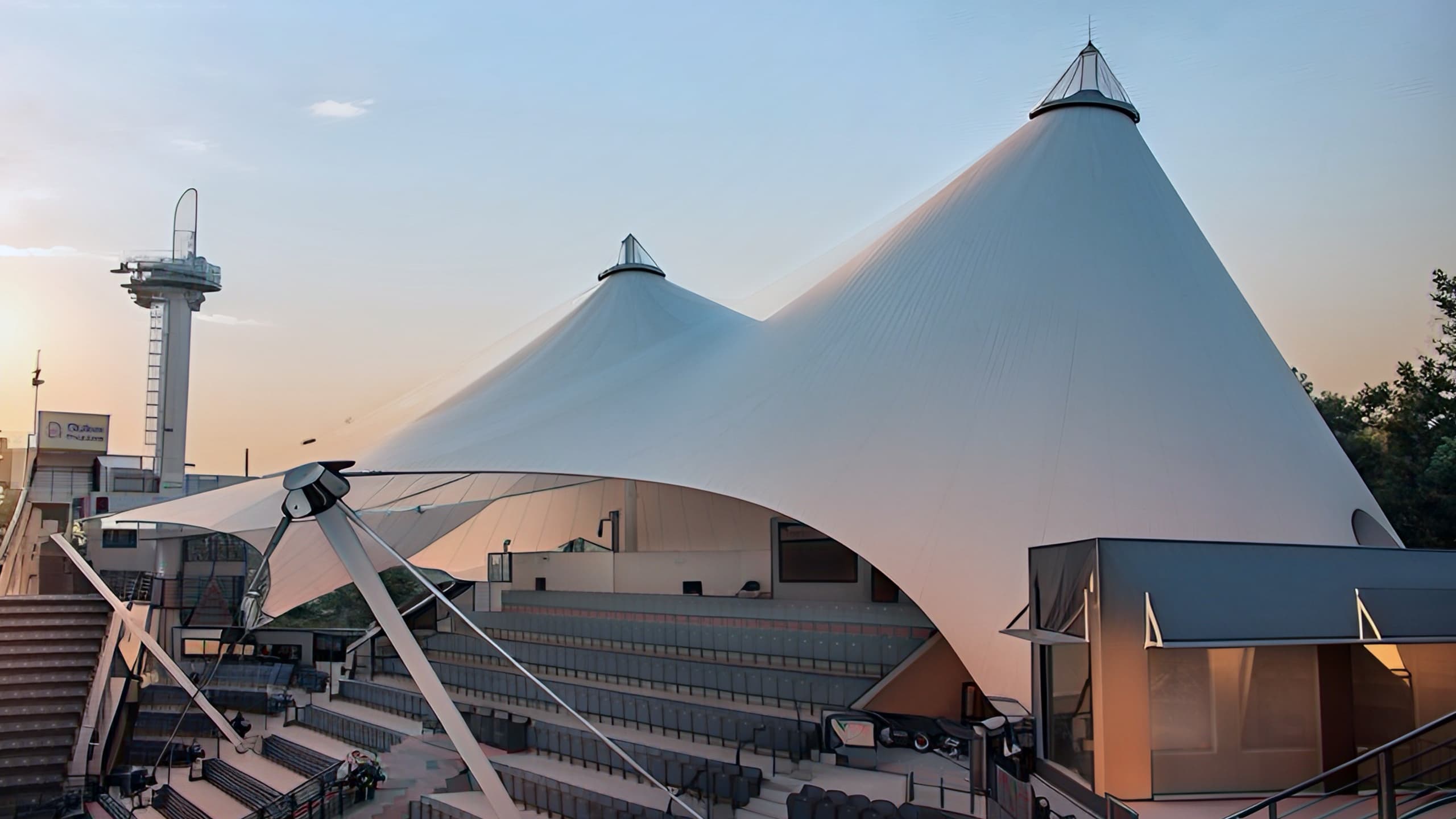 Melodies tent structure aerial view